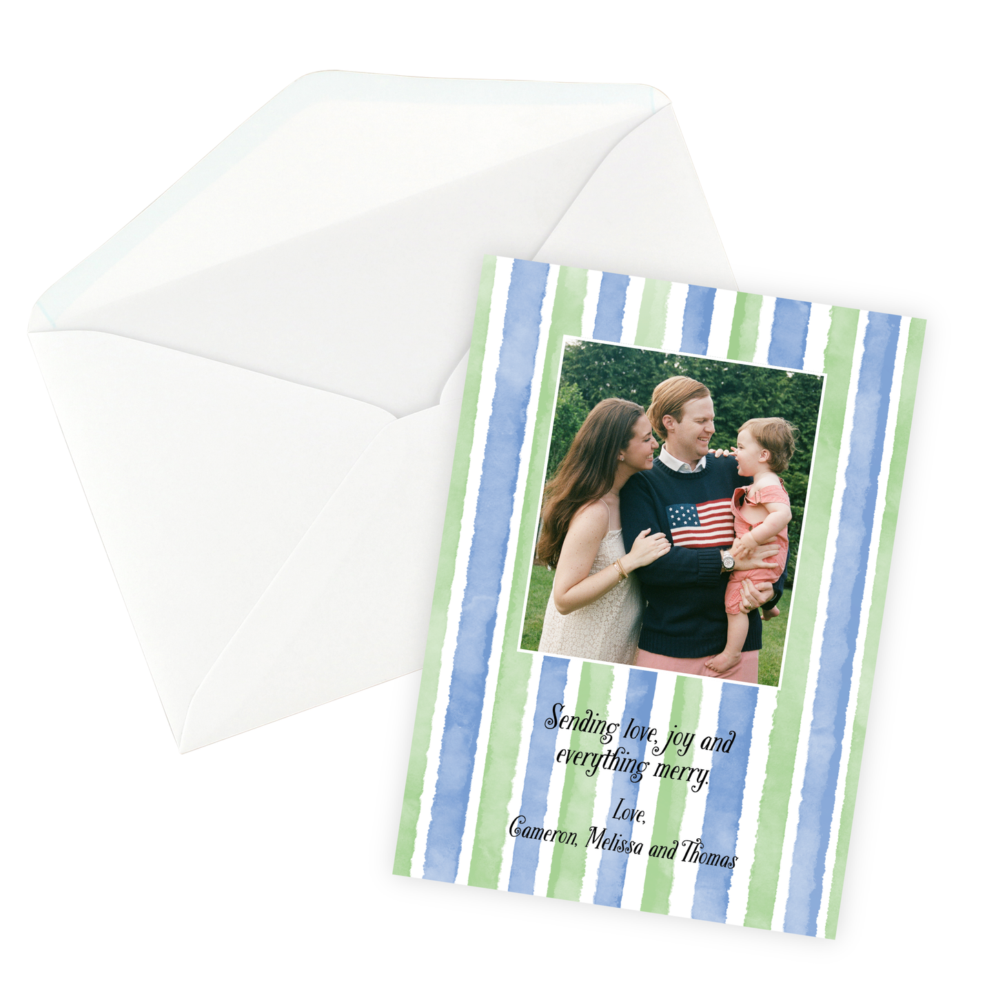 Blue & Green Stripes Card