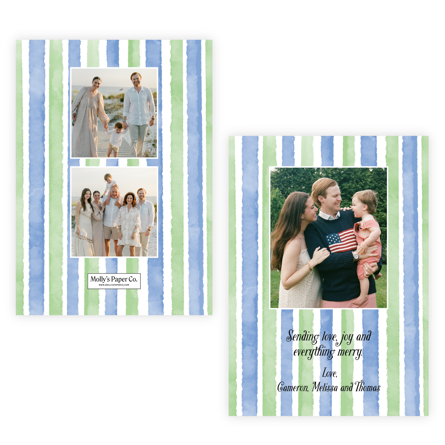 Blue & Green Stripes Card