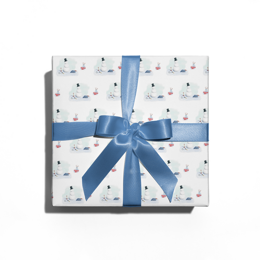Gift box with blue ribbon on a white background